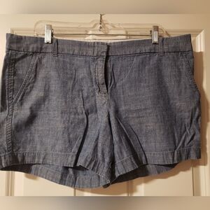J. Crew Blue Linen Shorts, Size 14